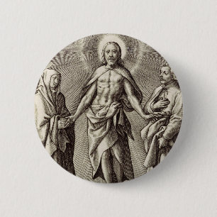The Retreen Christ stands on a hill 6 Cm Round Badge