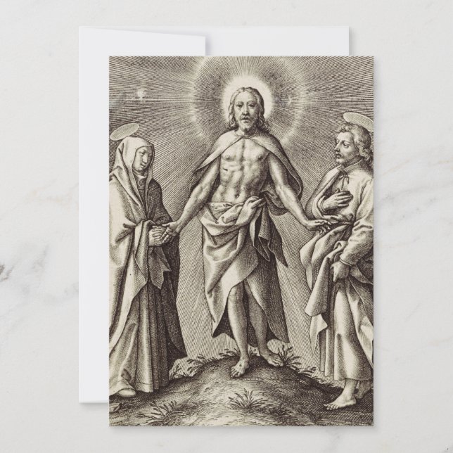 The Retreen Christ stands on a hill  Invitation (Front)