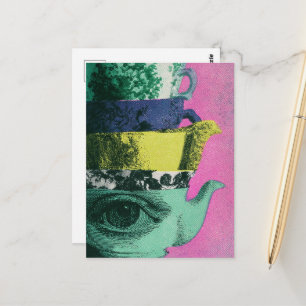 The Retro Teakettle Stack Postcard