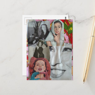 The Retro Women Collage Postcard