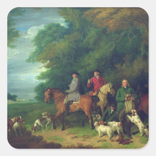 The Return from Shooting, 18th century Square Sticker (Front)