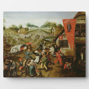 The Return from the Kermesse (oil on panel) Plaque