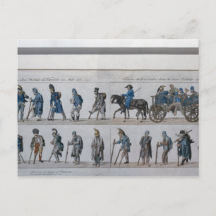 The return of the defeated French army from Postcard