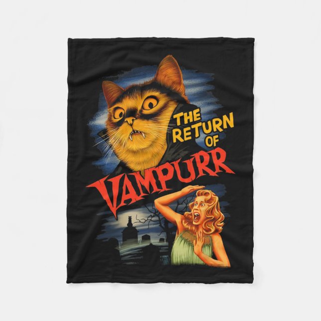 The Return Of Vampurr Funny Cat  Fleece Blanket (Front)