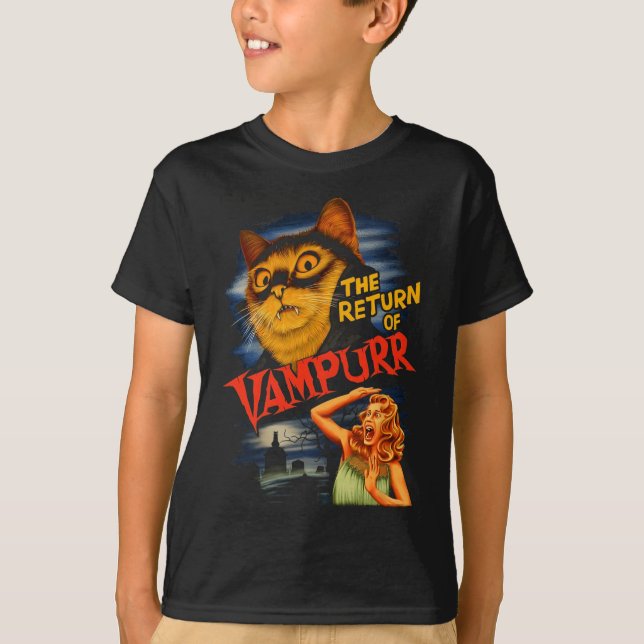 The Return Of Vampurr Funny Cat  T-Shirt (Front)