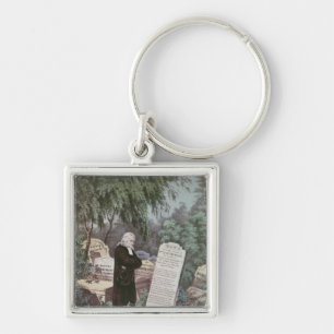 The Rev. John Wesley visiting his mother's grave Key Ring