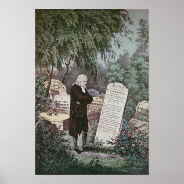 The Rev. John Wesley visiting his mother's grave Poster (Front)