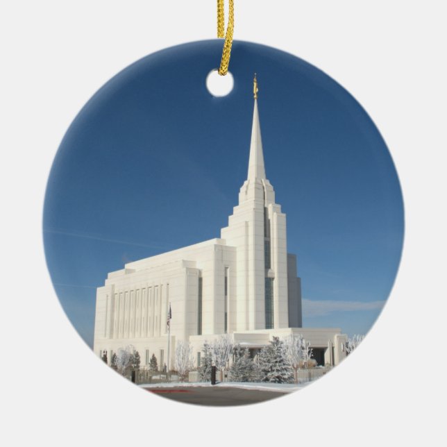 The Rexburg LDS Temple Ceramic Tree Decoration (Front)