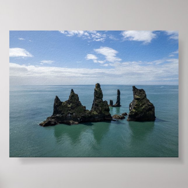 The Reynisdrangar rock formations in Iceland Poster (Front)