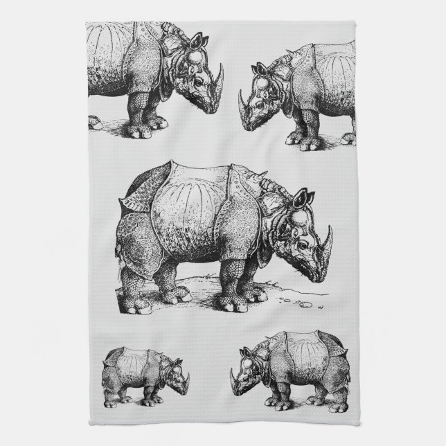 The Rhinoceros   Tea Towel (Vertical)