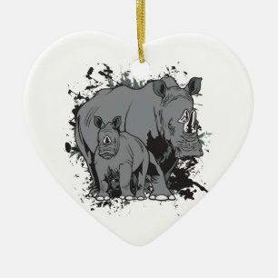 The Rhinos Ceramic Tree Decoration