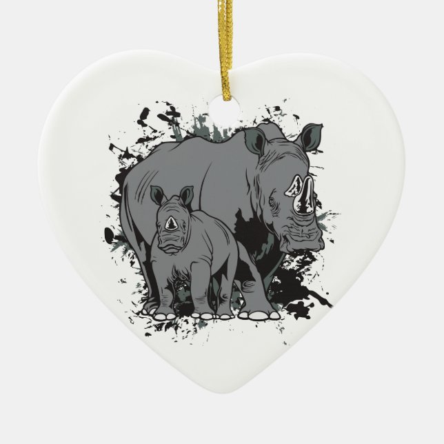 The Rhinos Ceramic Tree Decoration (Front)