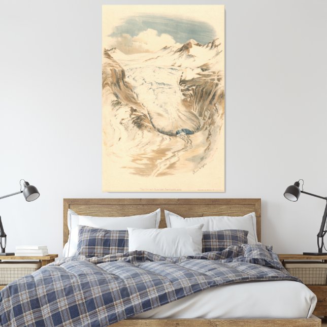 The Rhone Glacier. Switzerland Canvas Print (Insitu(Bedroom))