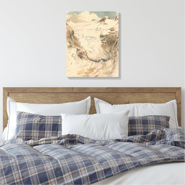 The Rhone Glacier. Switzerland Canvas Print (Insitu(Bedroom))