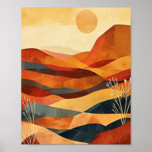 The Rhythmic Silhouettes of Sun-Drenched Ochre Dun Poster