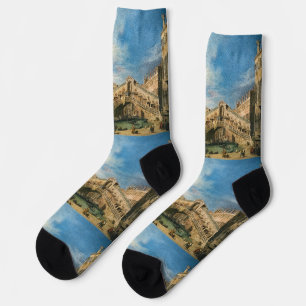 The Rialto Bridge from the South by Canaletto Socks