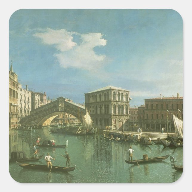 The Rialto Bridge, Venice Square Sticker (Front)