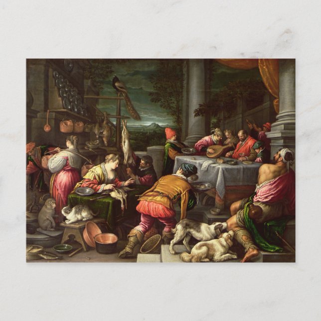 The Rich Man and Lazarus, 1590-95 Postcard (Front)