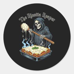 The Ricotta Reaper Funny Italian Halloween Lasagna Classic Round Sticker
