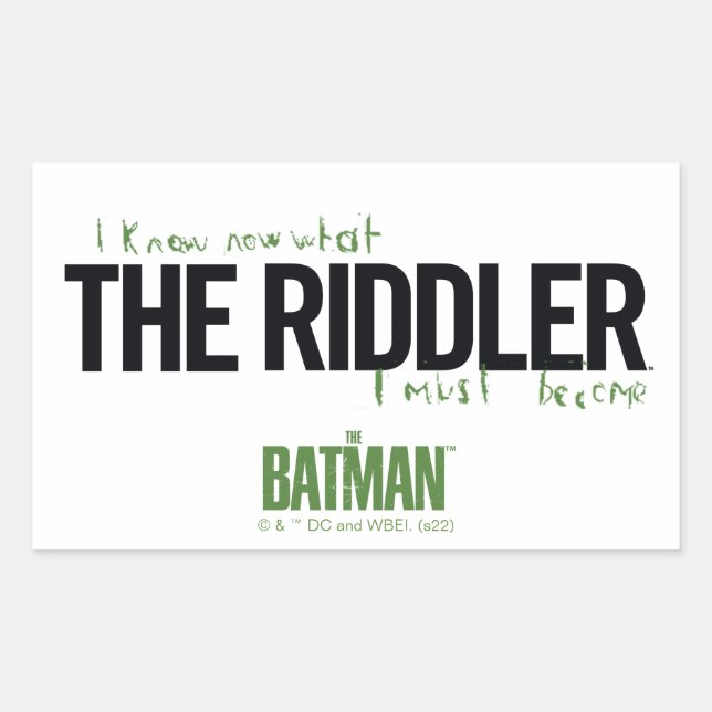 The Riddler - I Know What I Must Become Rectangular Sticker (Front)