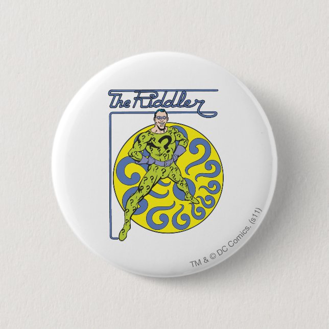 The Riddler & Logo Purple 6 Cm Round Badge (Front)