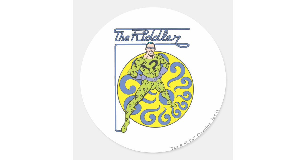 Purple Riddler Logo The Riddler & Logo Purple Classic Round Sticker | Zazzle