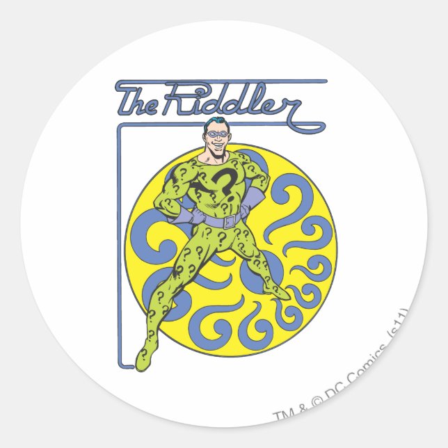 The Riddler & Logo Purple Classic Round Sticker (Front)