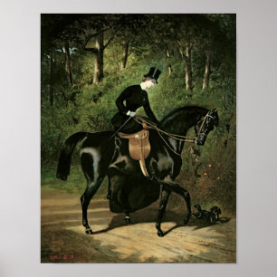 The Rider Kipler on her Black Mare Poster