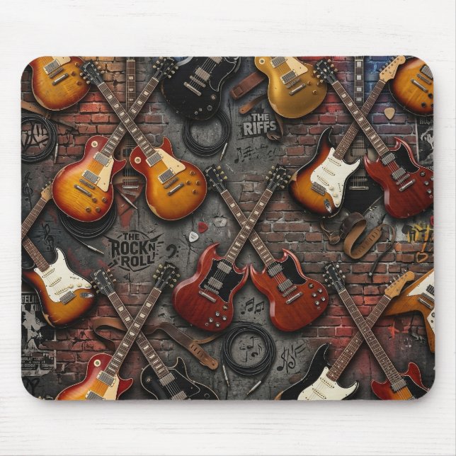 The Riffs: Vintage Electric Guitar Mouse Mat (Front)