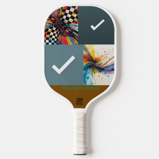 The Right Choice – Abstract Art Checkmark  Pickleball Paddle (Front)