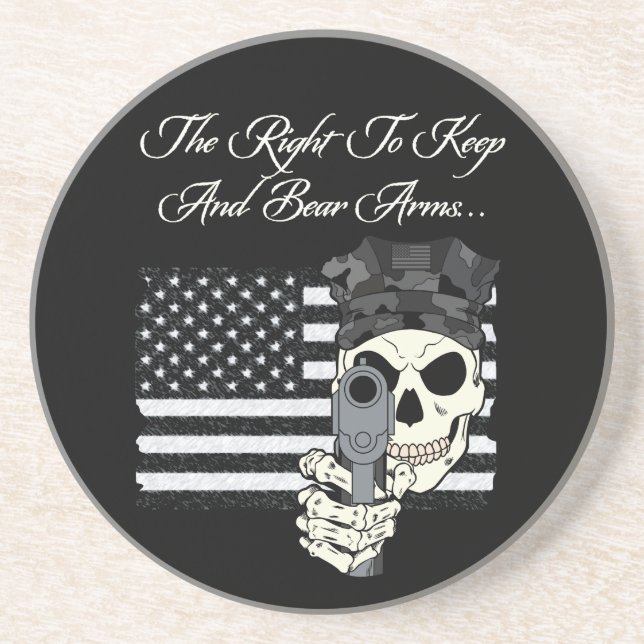 The Right To Keep And Bear Arms Sandstone Coaster (Front)