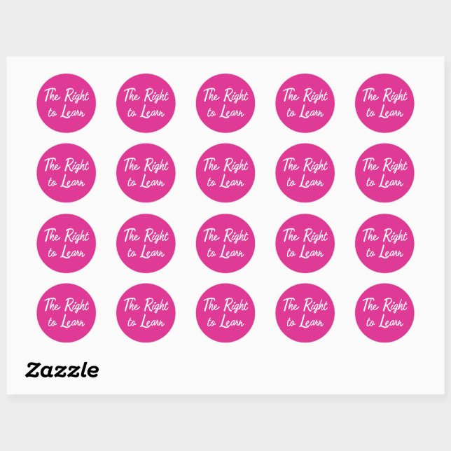 The Right to Learn Classic Round Sticker (Sheet)
