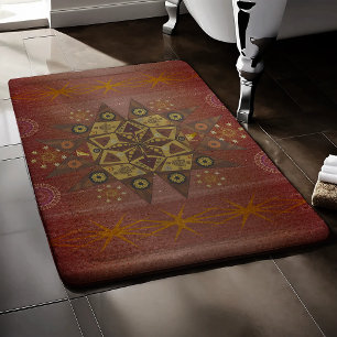 The righteousness protector of Geo tantrum mandala Bath Mat