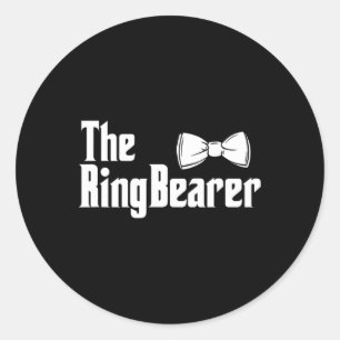 The Ring Bearer Bowtie Ring Dude Wedding Groom Bri Classic Round Sticker