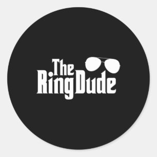 The Ring Dude Bowtie Ring Bearer Wedding Groom Bes Classic Round Sticker