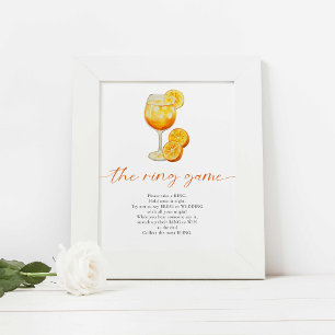The Ring Game Aperol Spritz Citrus Bridal Shower Poster