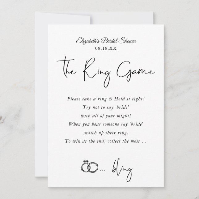 The Ring Game | Bridal Shower Game Invitation (Front)