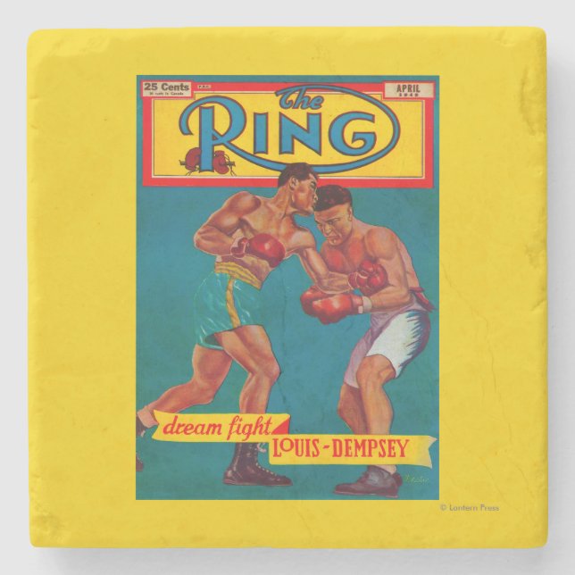 The Ring Magazine Cover Stone Coaster (Front)