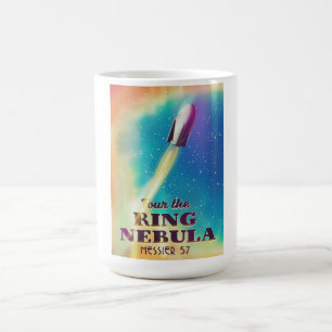 The Ring Nebula (Messier 57) Space travel poster. Coffee Mug