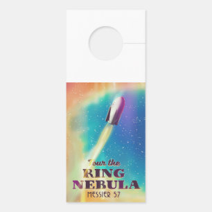 The Ring Nebula (Messier 57) Space travel poster. Door Hanger