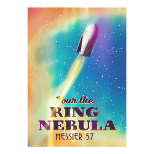The Ring Nebula (Messier 57) Space travel poster. Photo Print