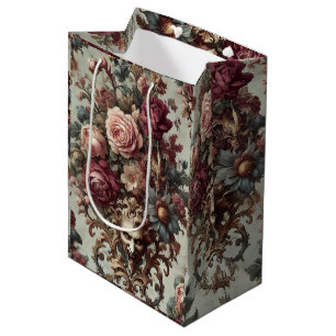 🌺 The Riot to Bloom – Gothic Baroque Floral Medium Gift Bag