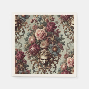 🌺 The Riot to Bloom – Gothic Baroque Floral Napkin