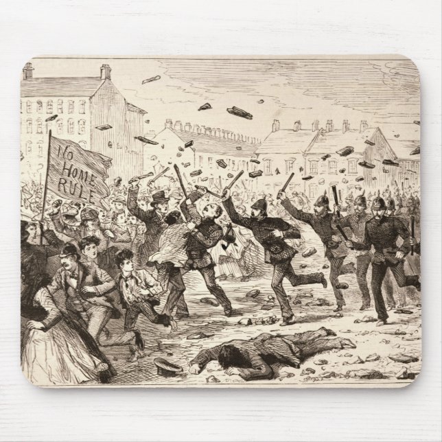 The Riots in Belfast Mouse Mat (Front)