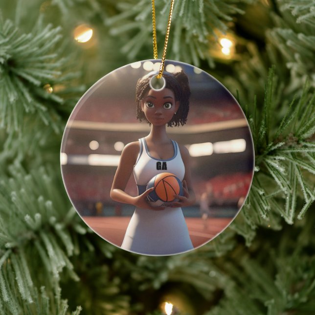 The Rise of the Brown-Skinned Netball Girl Ceramic Tree Decoration (Tree)