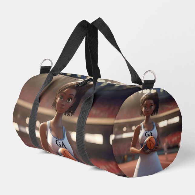The Rise of the Brown-Skinned Netball Girl Duffle Bag (Left Corner)