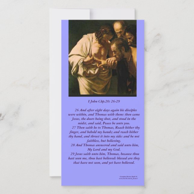 The Risen Christ Sees ApostleThomas-Photo Card (Front)