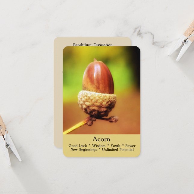 The Ritual, Divination & Healing Cards - Acorn (Front/Back In Situ)