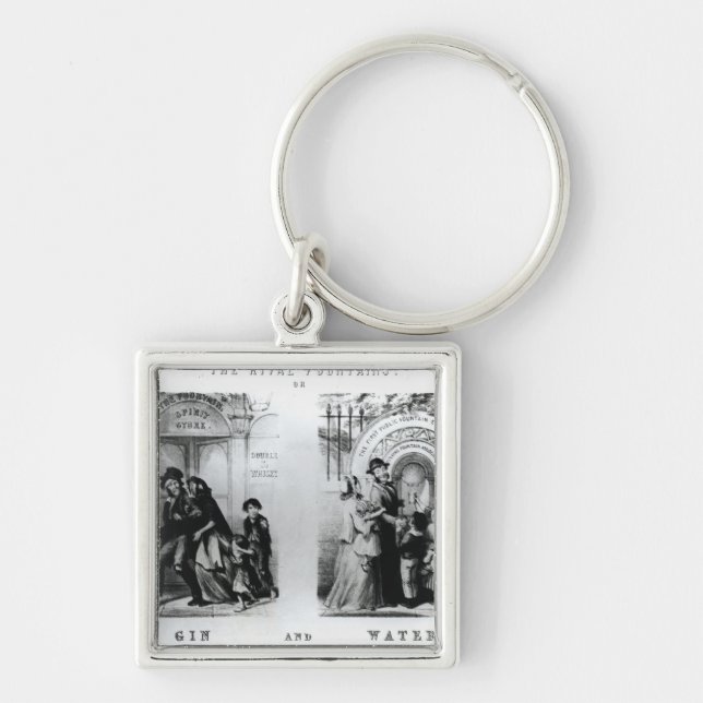 The Rival Fountains or Gin and Water Key Ring (Front)
