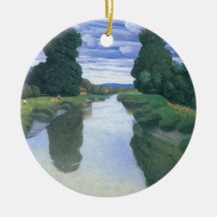 The River at Berville by Felix Vallotton, Fine Art Ceramic Tree Decoration